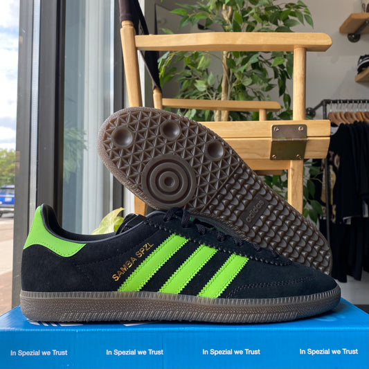 Brand New Adidas Samba Deco SPZL 'Black Lucid Lime' Size 8.5