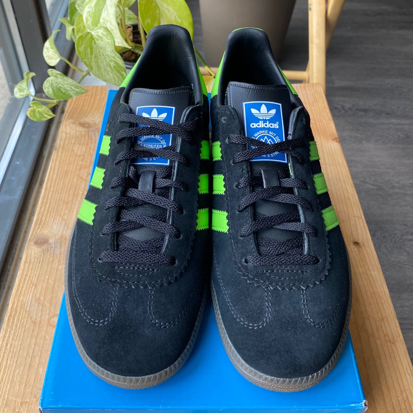 Brand New Adidas Samba Deco SPZL 'Black Lucid Lime' Size 8.5