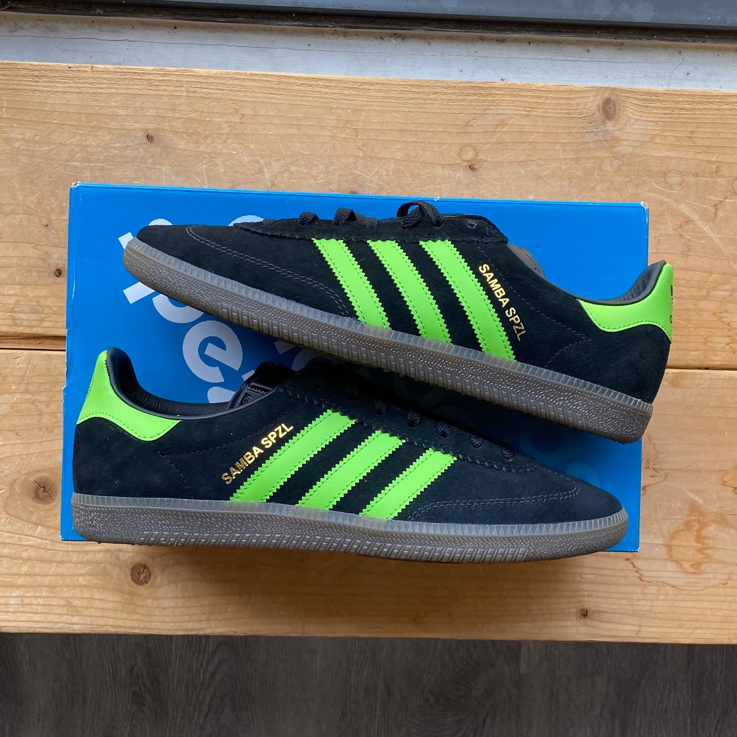 Brand New Adidas Samba Deco SPZL 'Black Lucid Lime' Size 8.5