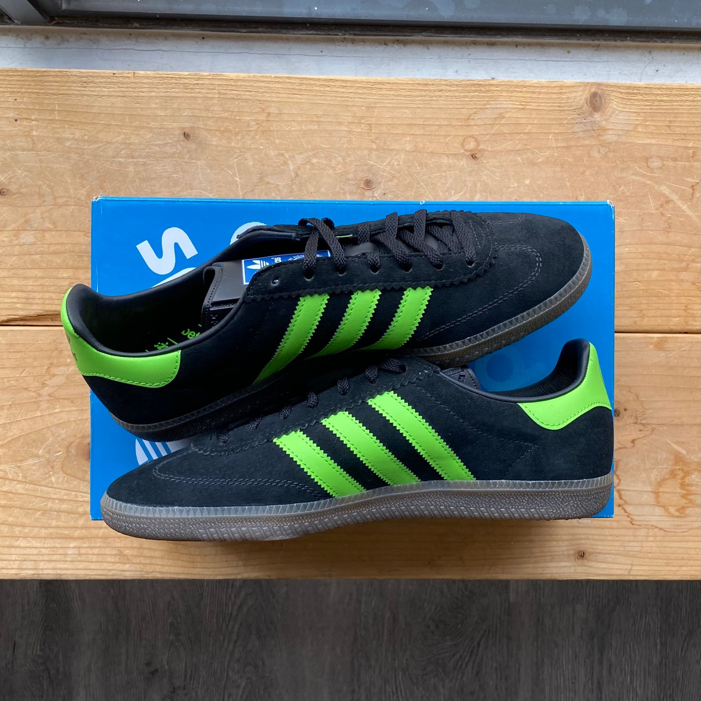 Brand New Adidas Samba Deco SPZL 'Black Lucid Lime' Size 8.5