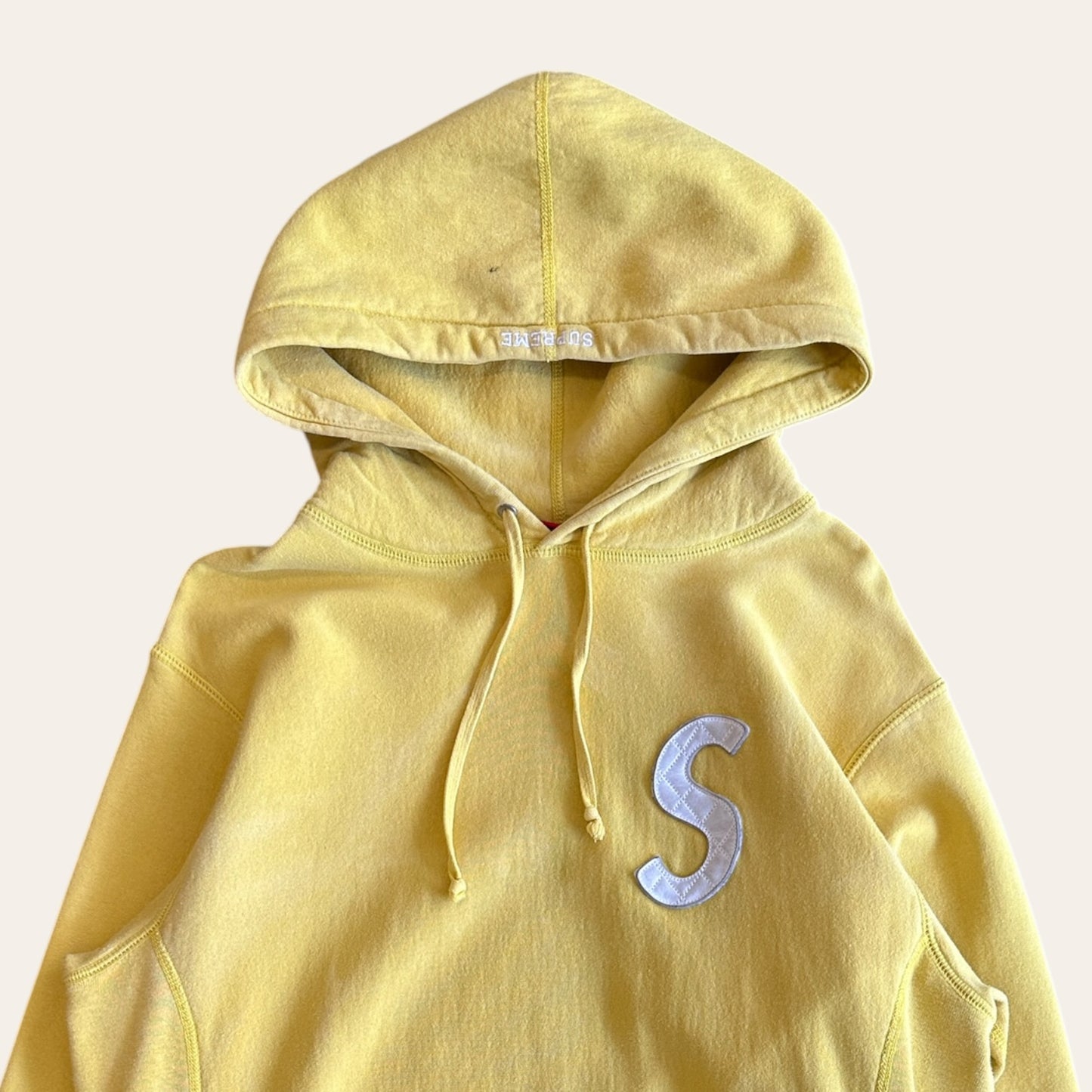 Supreme Leather Quilt S Hoodie Size L