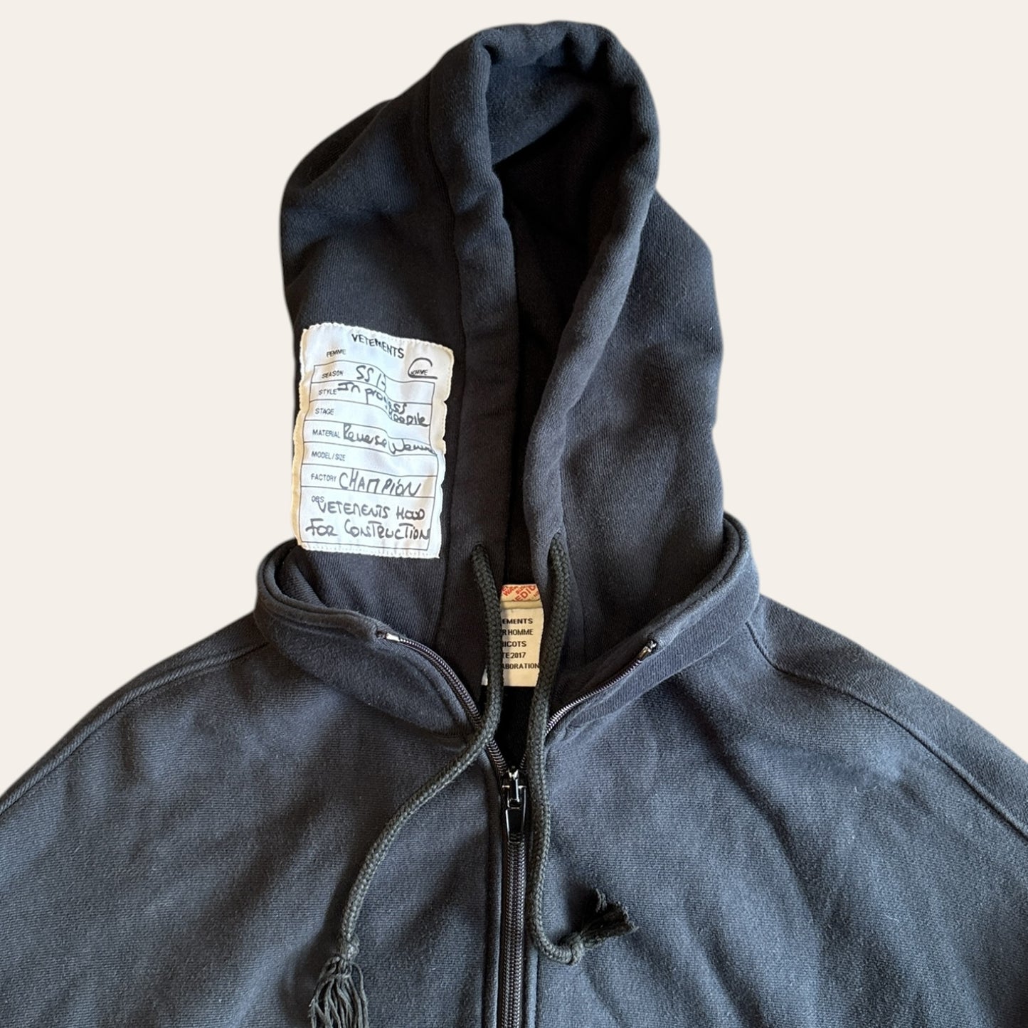 SS17 Vetements x Champion Zip Up Hoodie Size M