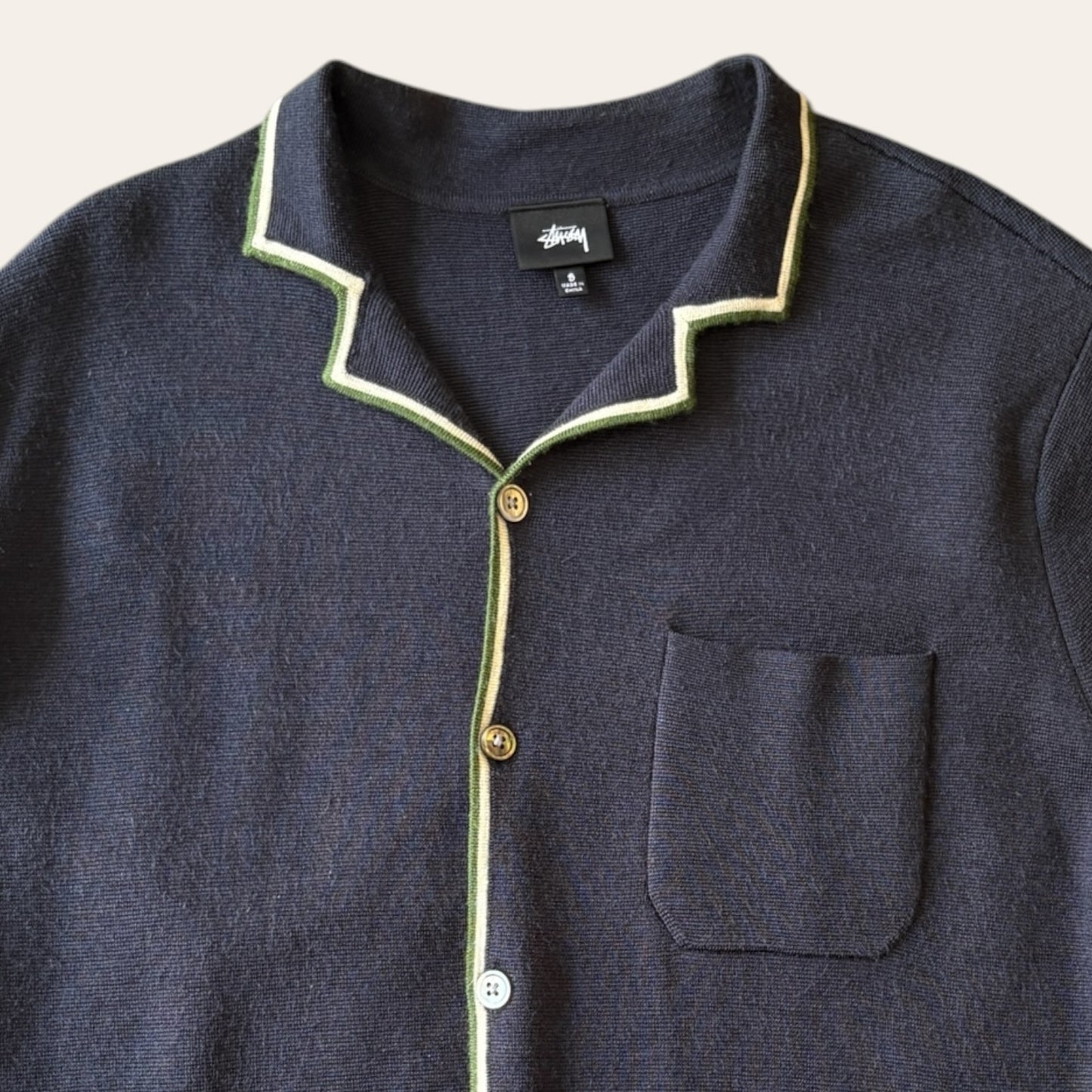 Stussy Knit Button up Shirt Size S