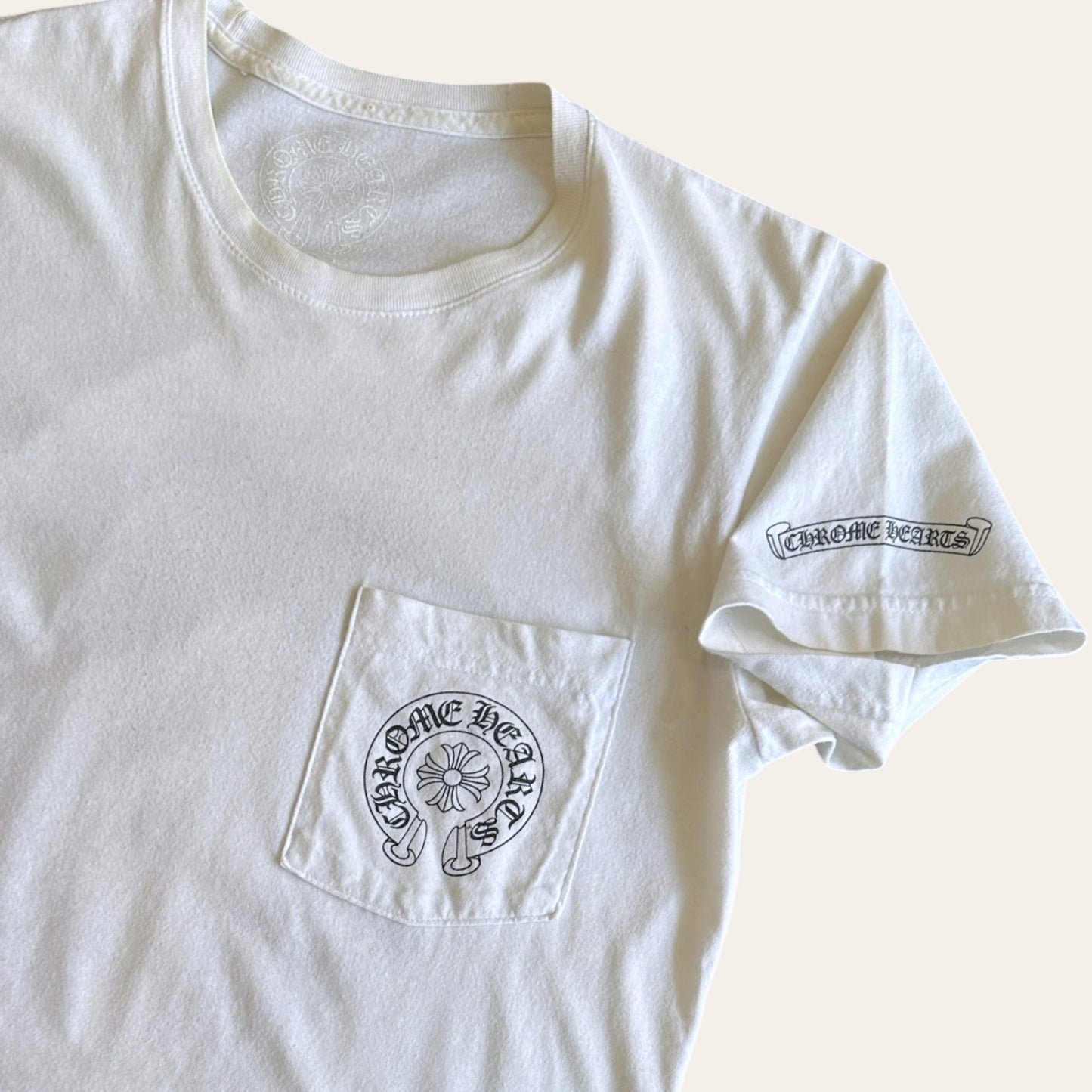 Chrome Hearts Horseshoe Pocket Tee White Size S