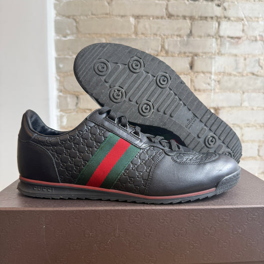 Gucci Leather Web Sneaker Size 9.5