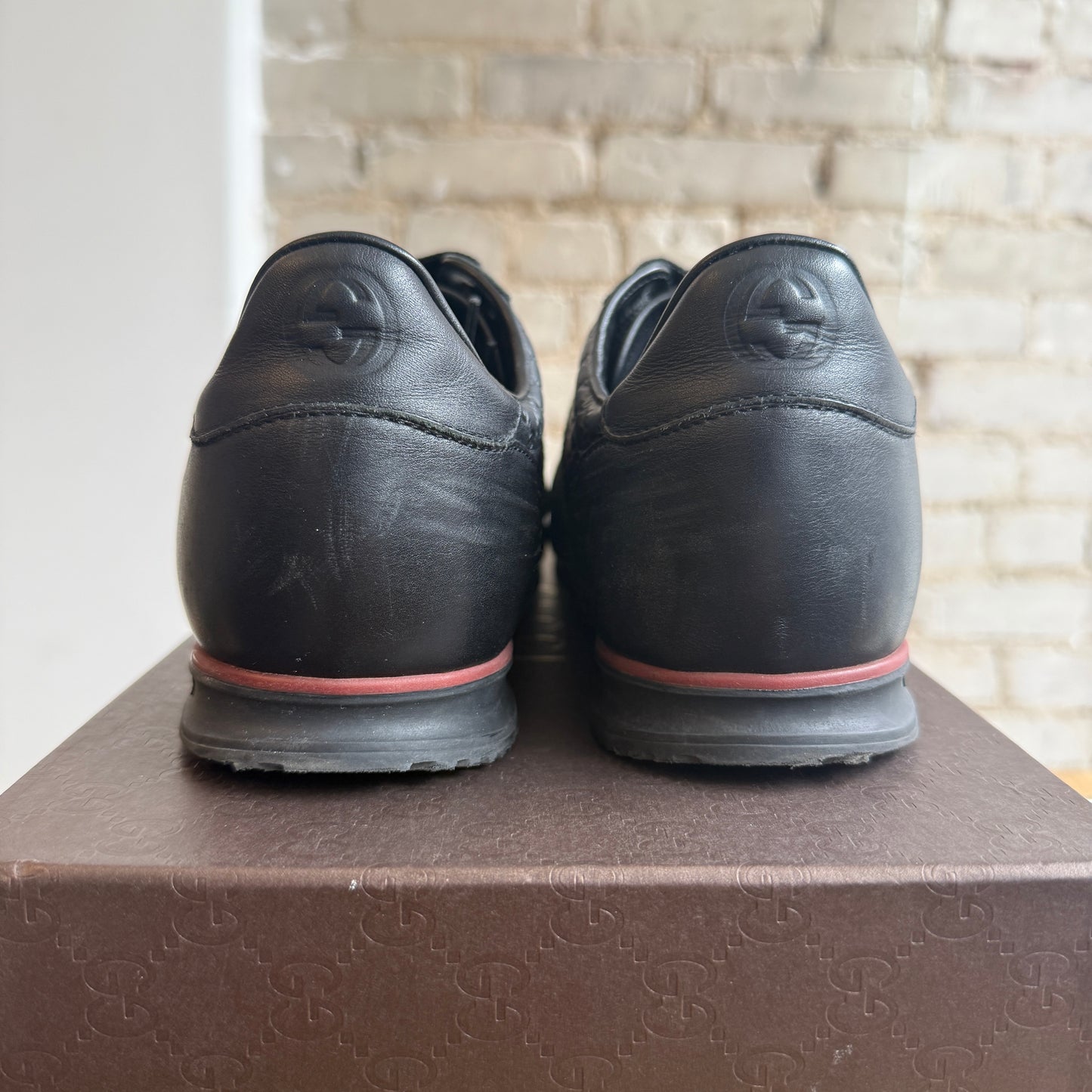 Gucci Leather Web Sneaker Size 9.5