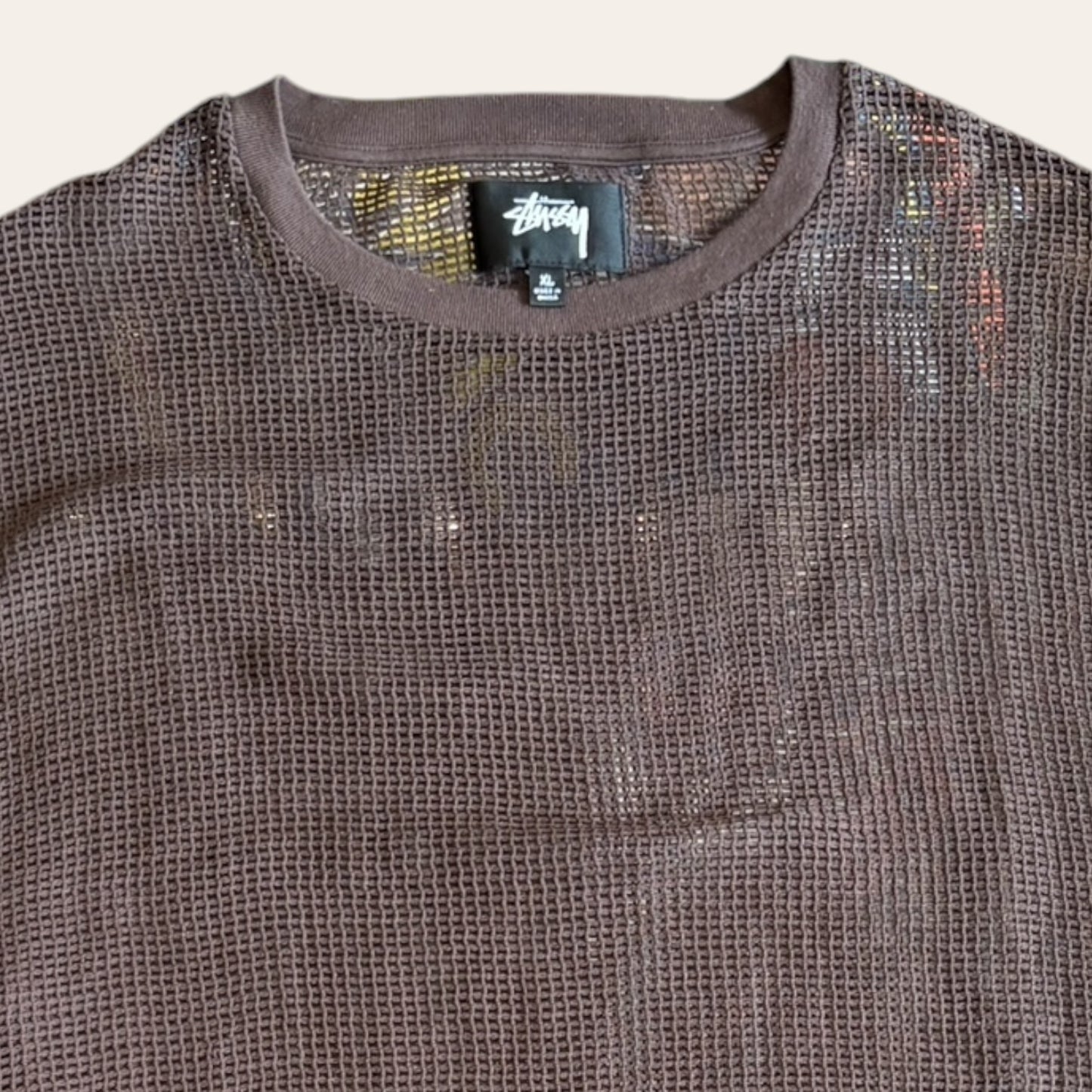 Stussy Mesh Sweater Brown Size XL