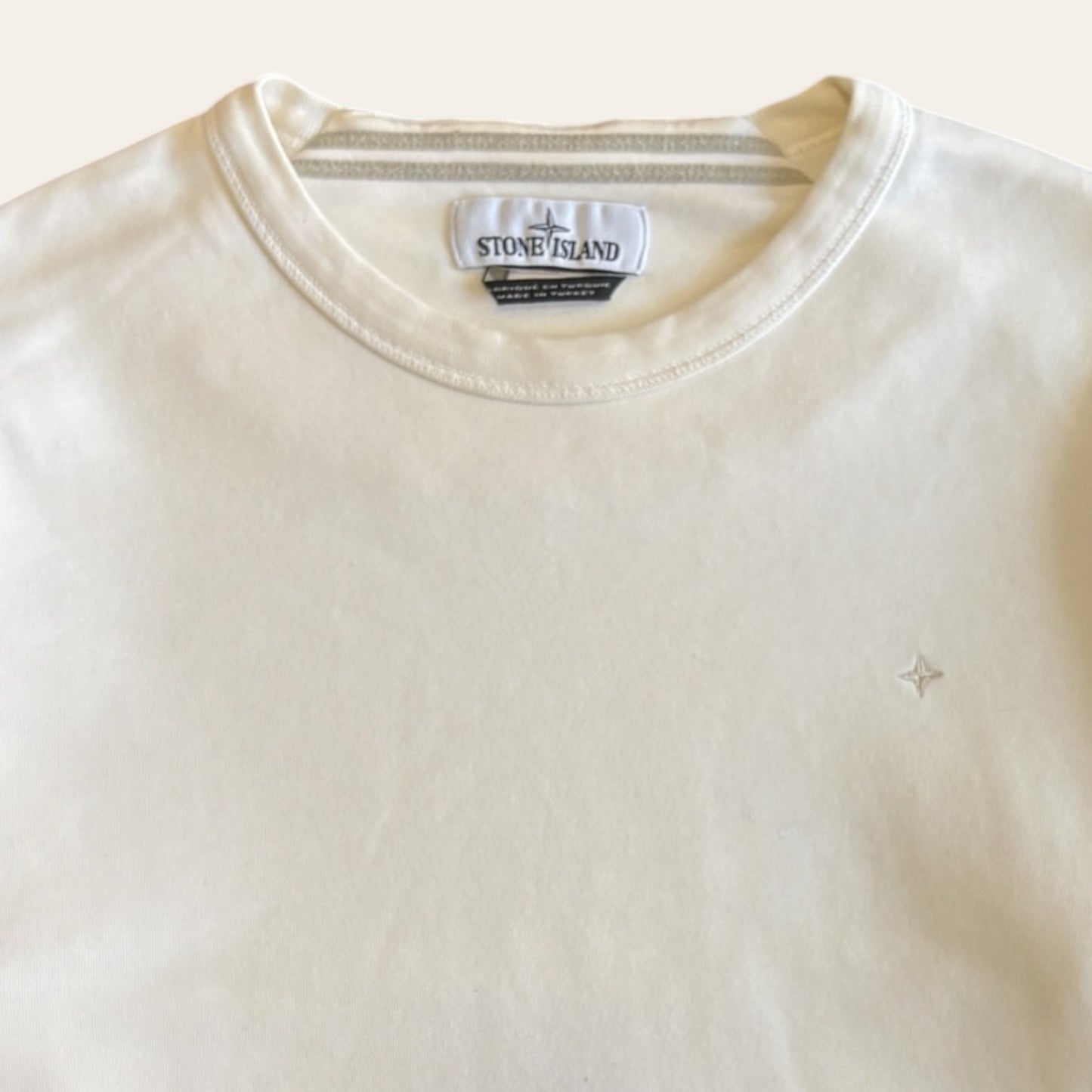 Stone Island Embriodered Star Logo Crewneck Cream Size M