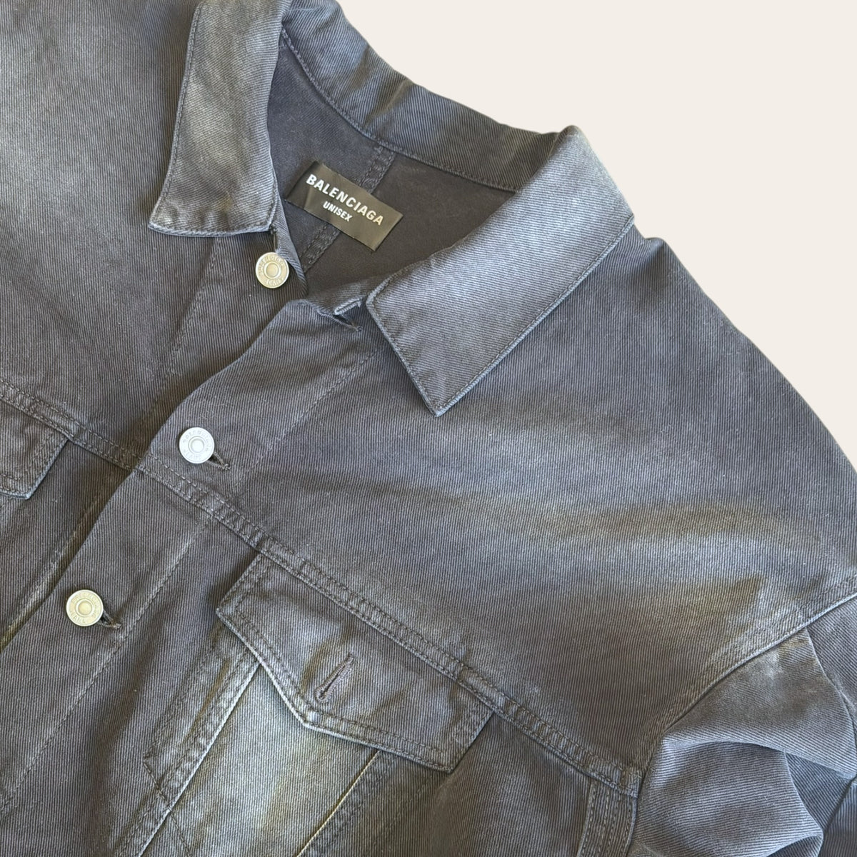 Balenciaga Deconstructed Denim Jacket Black Size S