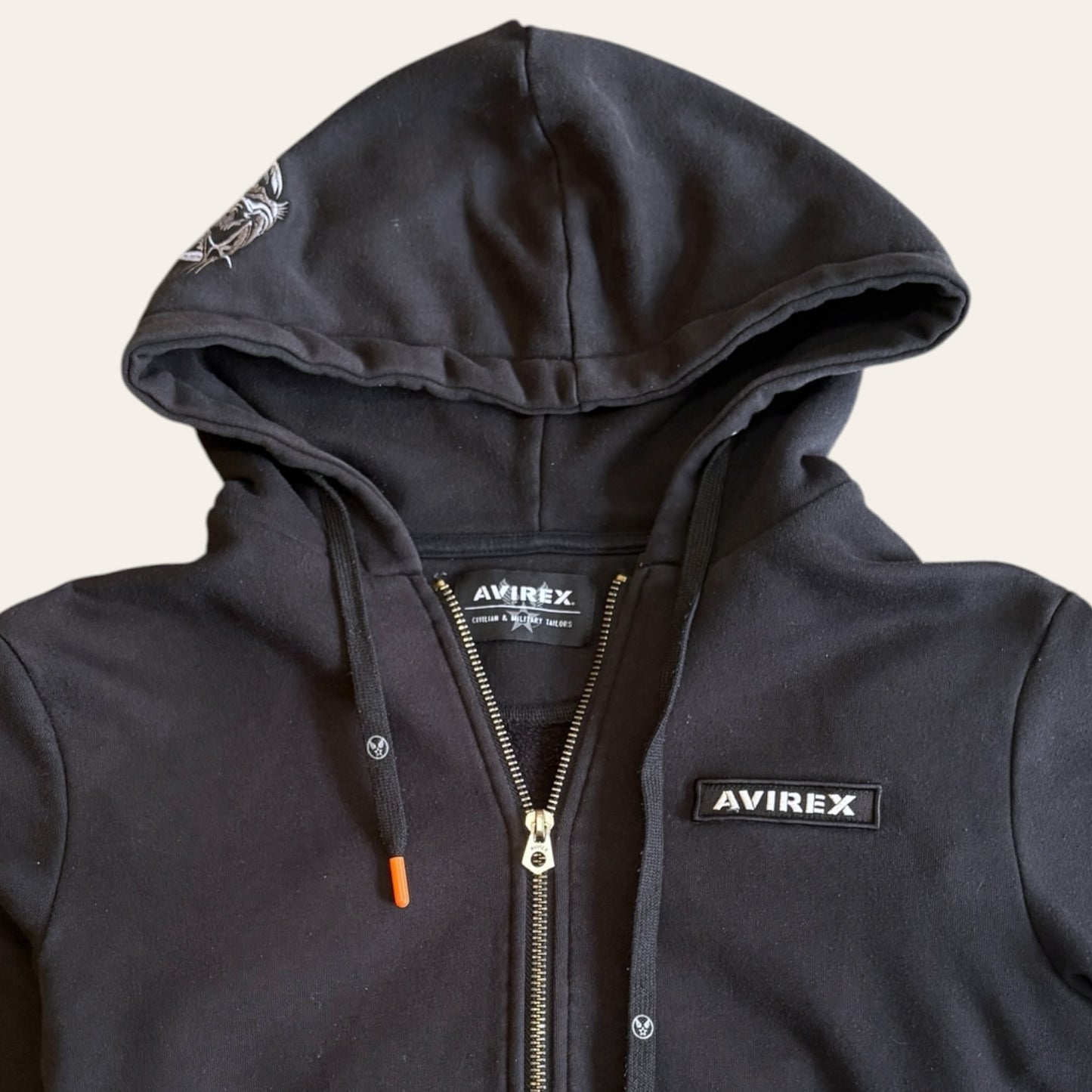 Avirex Zip Up Hoodie Black Size S