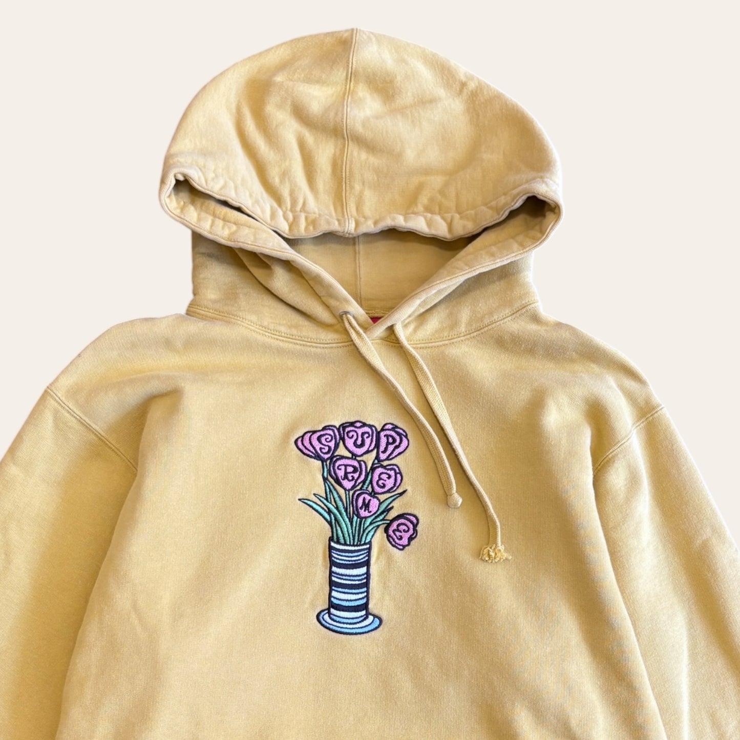 Supreme Flowers Hoodie Yellow Size M