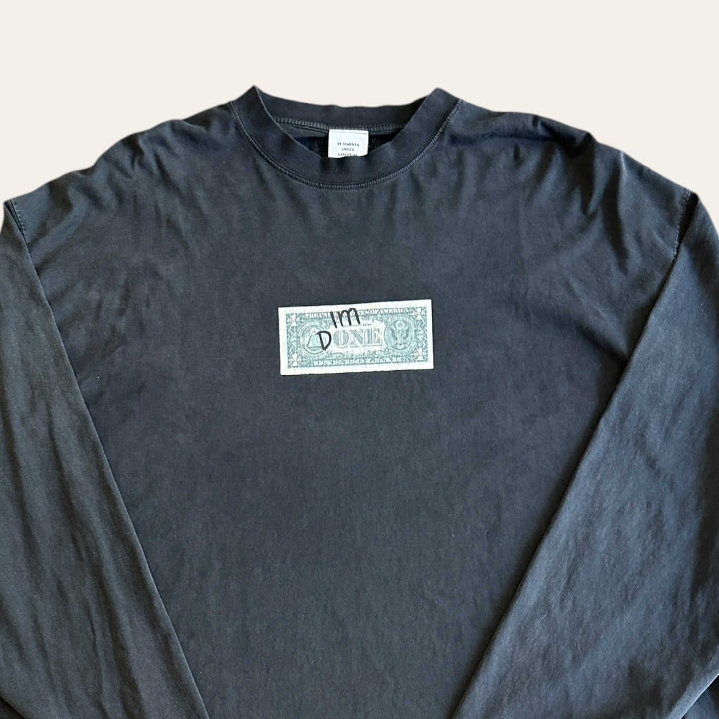 Vetements Im Done Long Sleeve Size XL