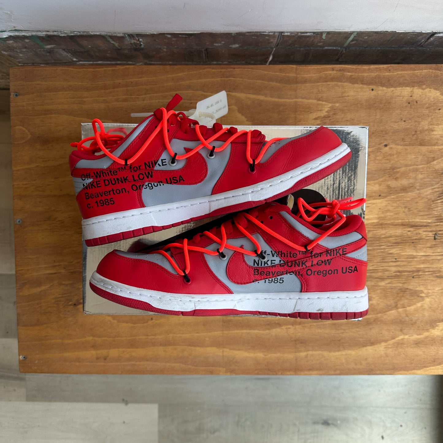Off White x Nike Dunk Low "University Red" Size 10