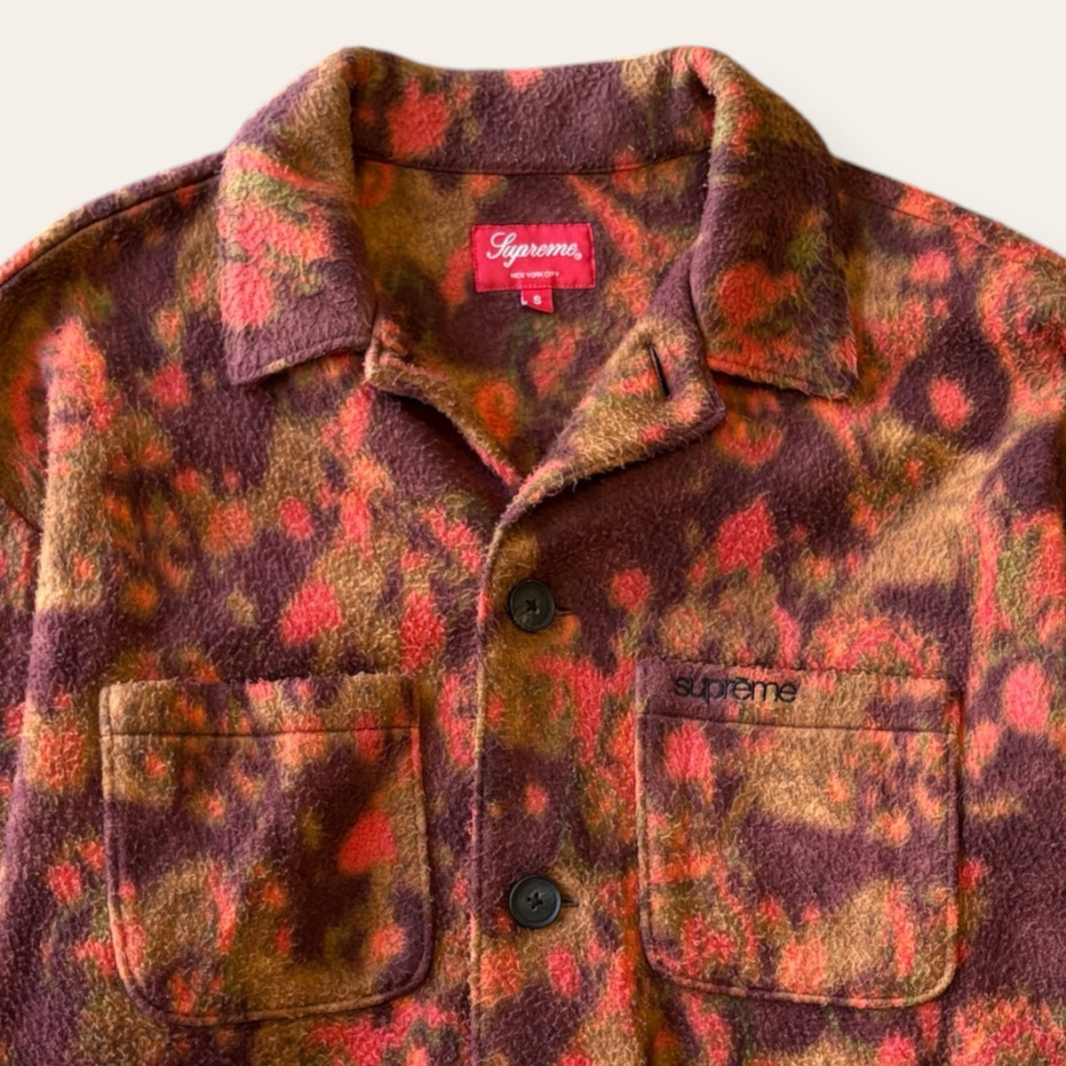 Supreme Fleece Button Up Size S