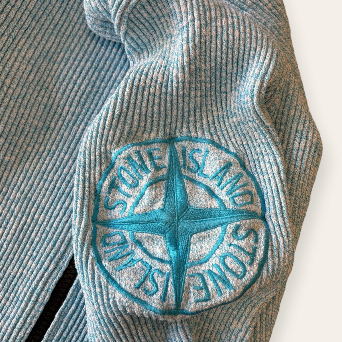 Stone Island Knit Zip Hoodie Blue Size L