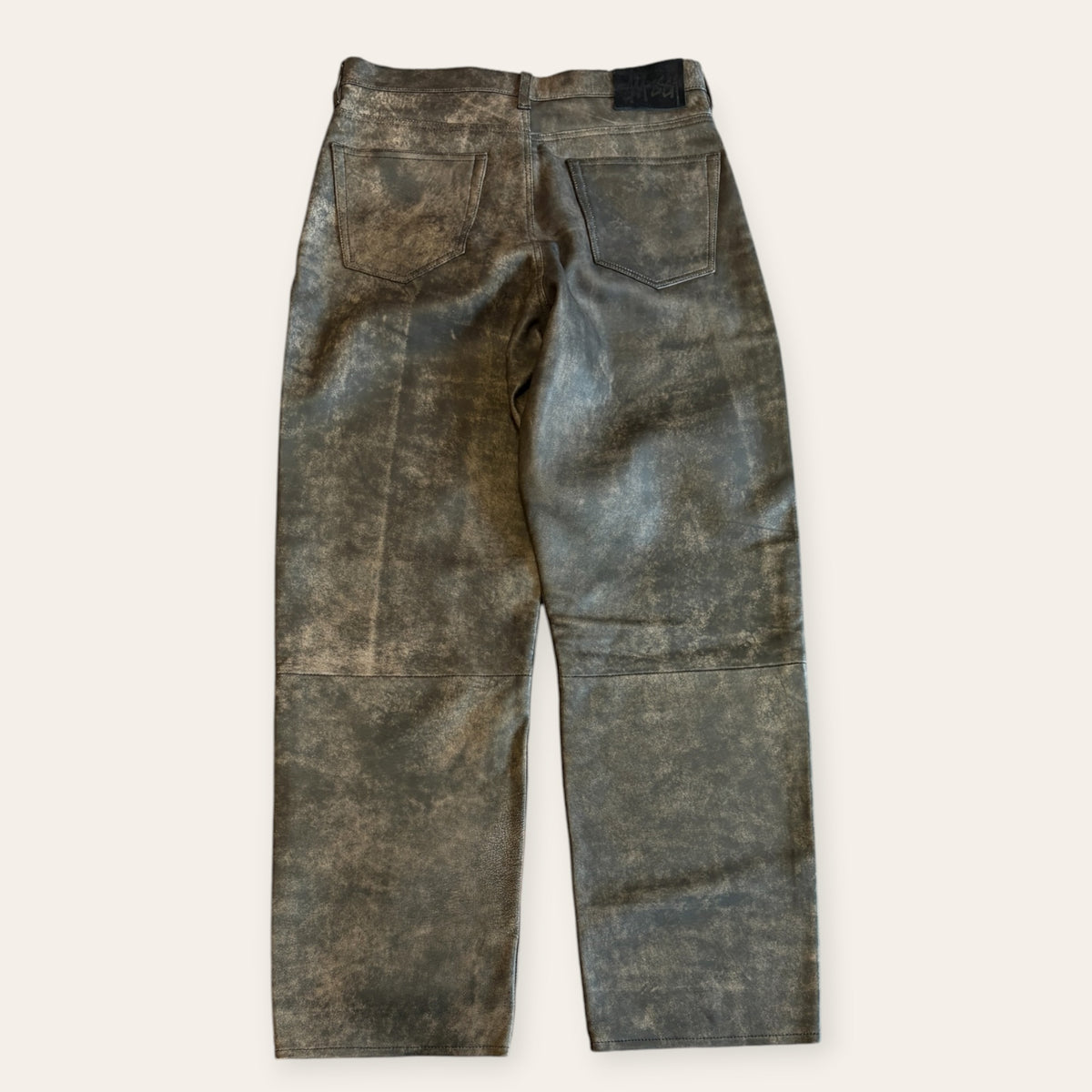 Brand New Stussy Big Ol Stonewash Leather Pant Size 30