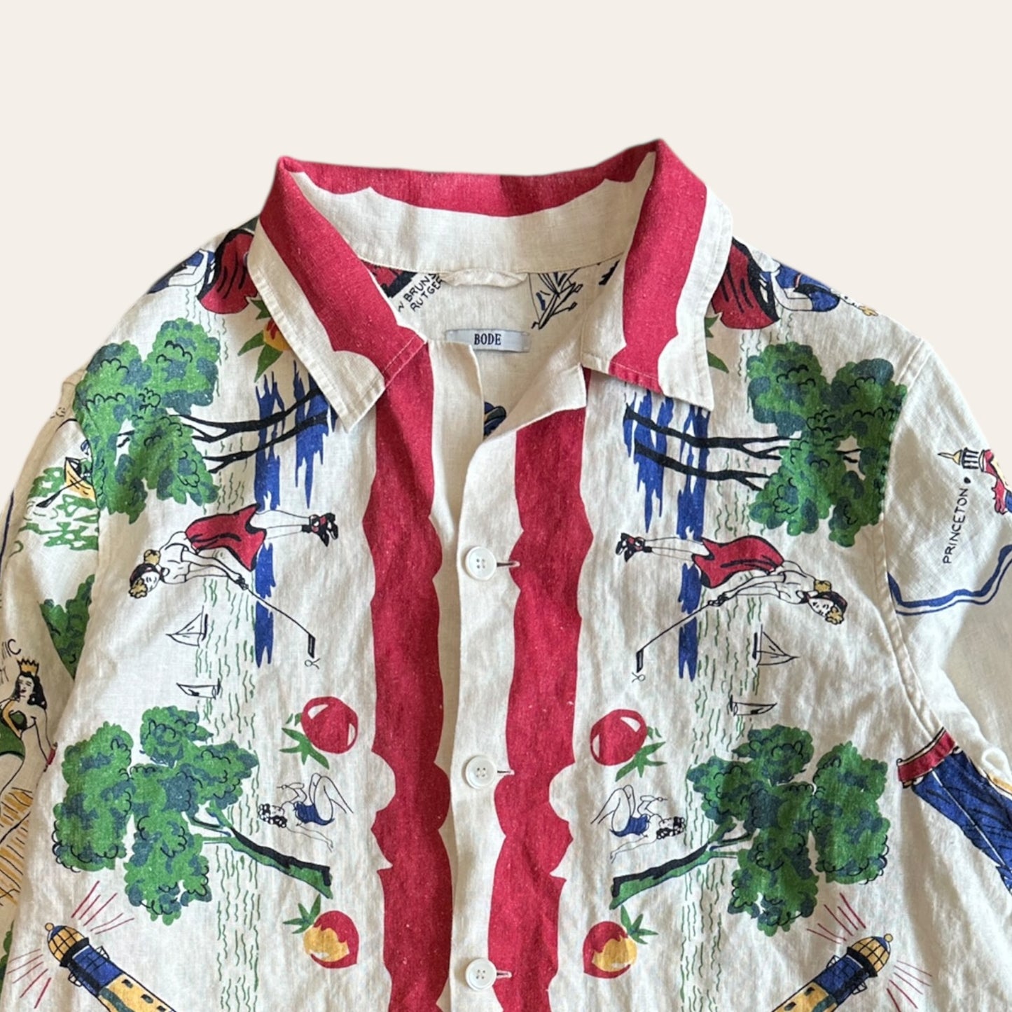 Bode Garden State Linen Shirt Size L