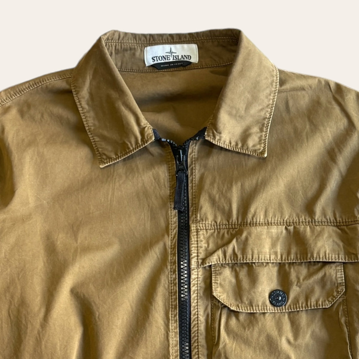 Stone Island Zip Shirt Brown Size XL