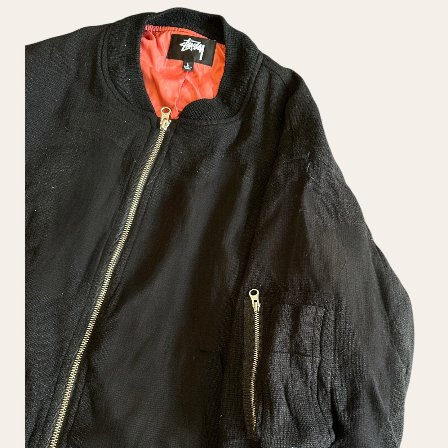 Stussy Linen Bomber Size L