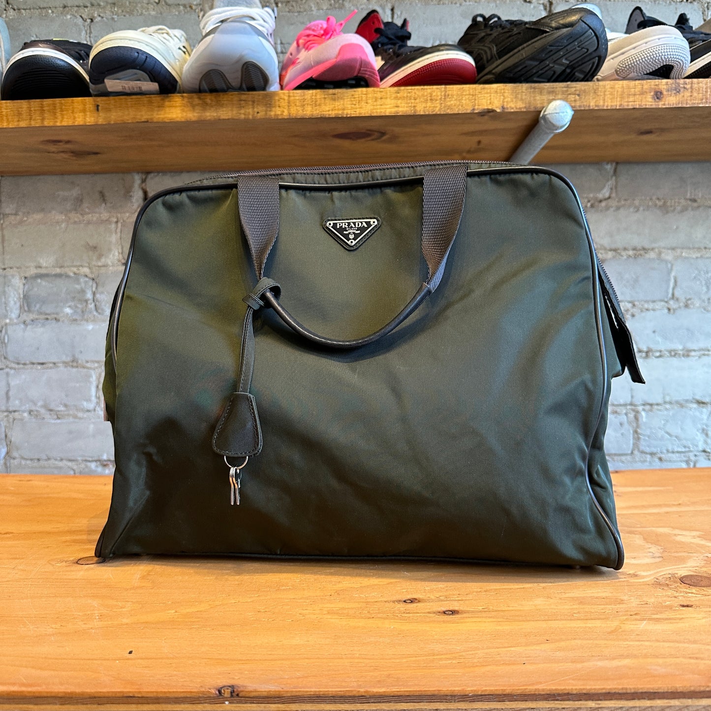Prada Nylon Lock & Key Tote Bag