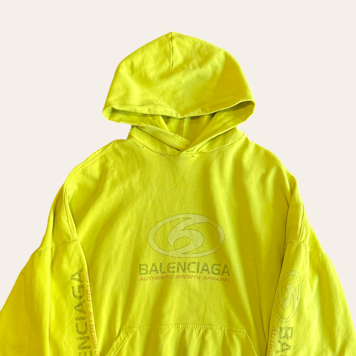 Balenciaga Surfer Hoodie Yellow Size 2