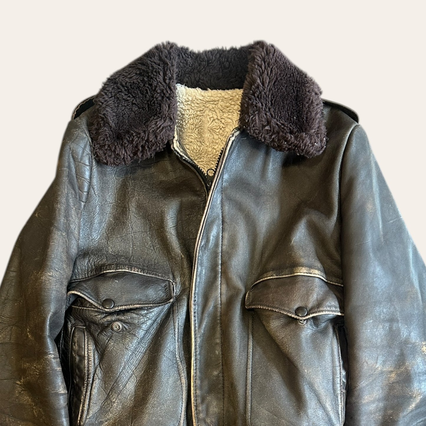Vintage Leather Flight Jacket Size S