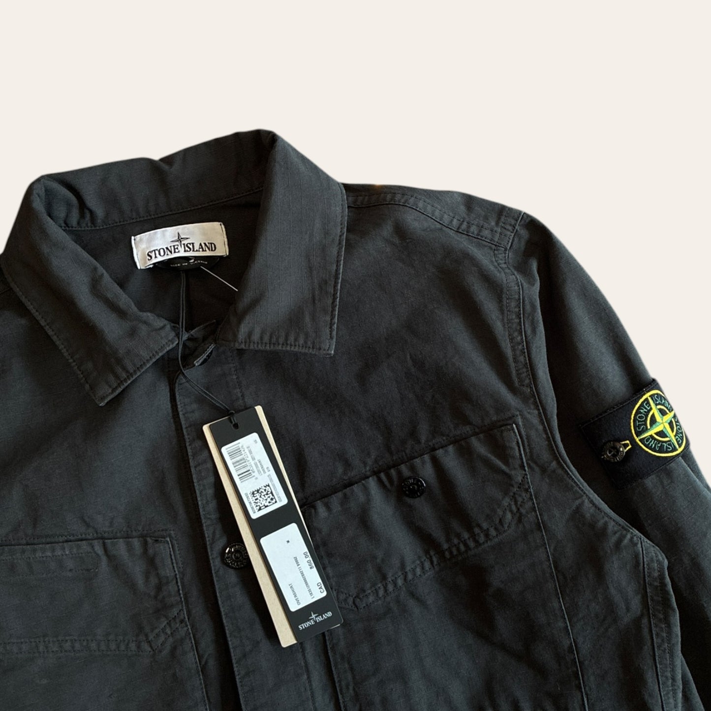 Brand New Stone Island Button up Jacket Washed Black Size M