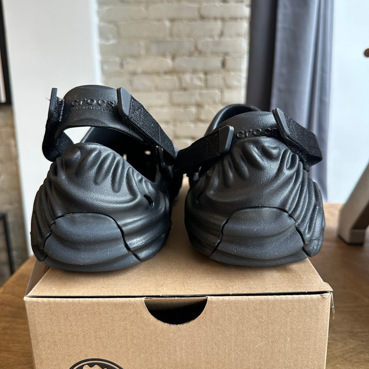Brand New Salehe Bembury Croc "Black" Size 8