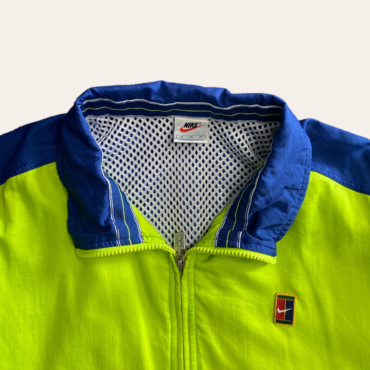 90's Nike Tennis Zip Up Green/Blue Size M