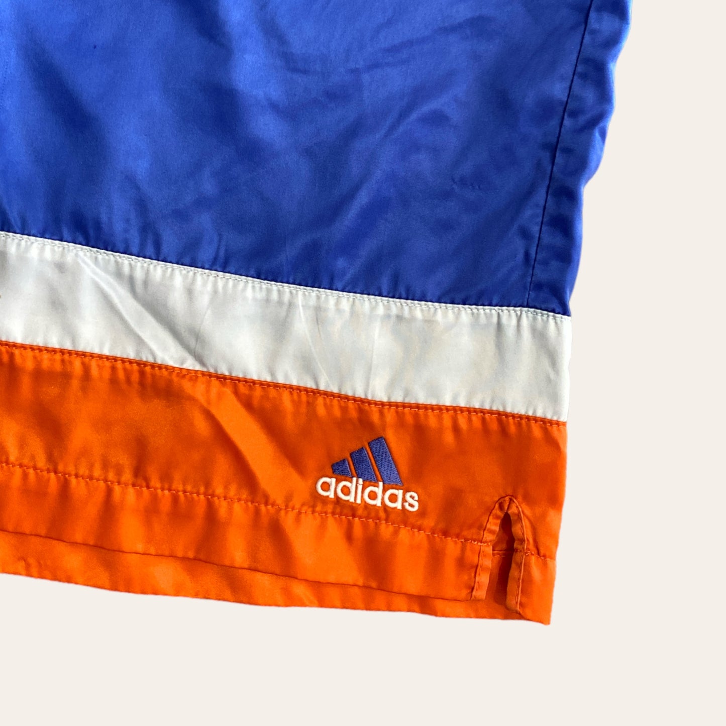 90's Adidas Nylon Shorts Blue/Orange Size M