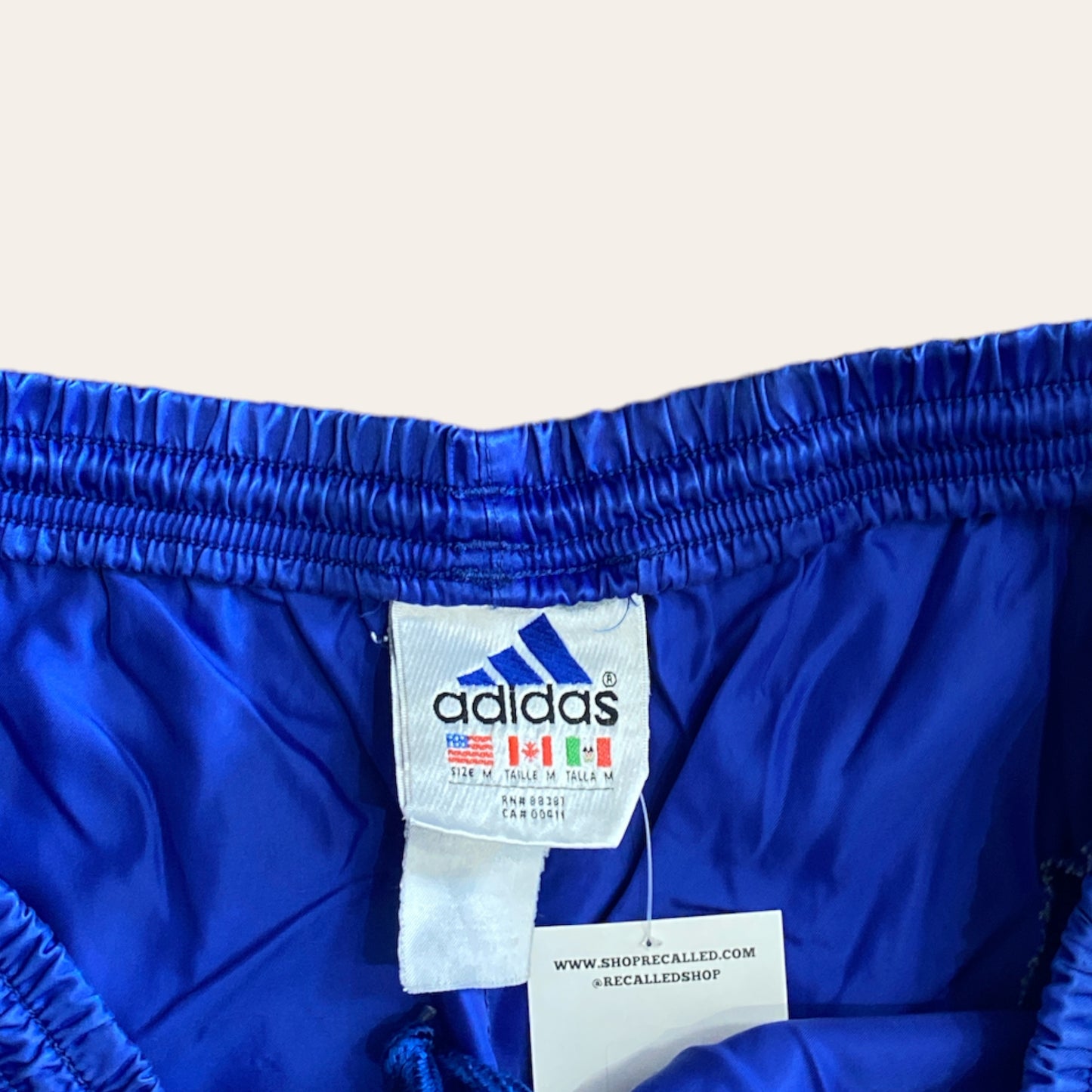 90's Adidas Nylon Shorts Blue/Orange Size M