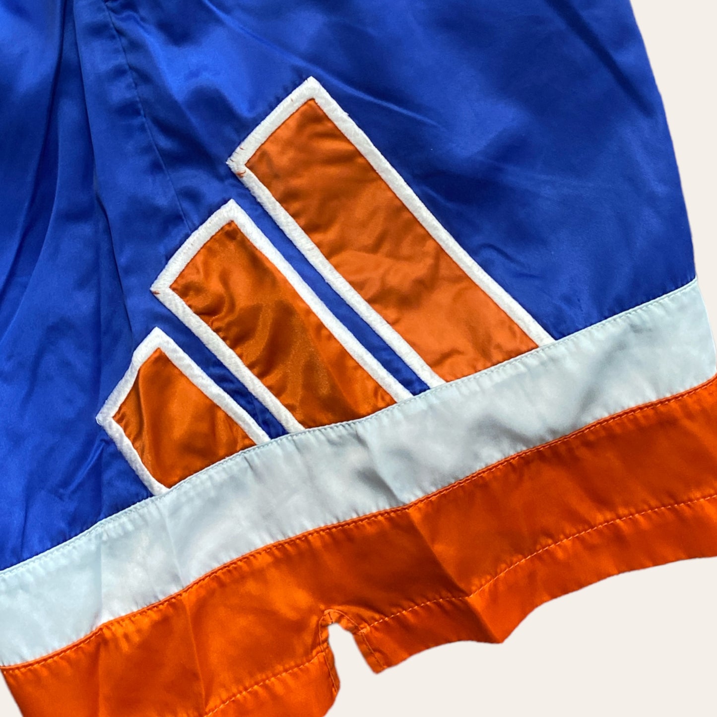 90's Adidas Nylon Shorts Blue/Orange Size M