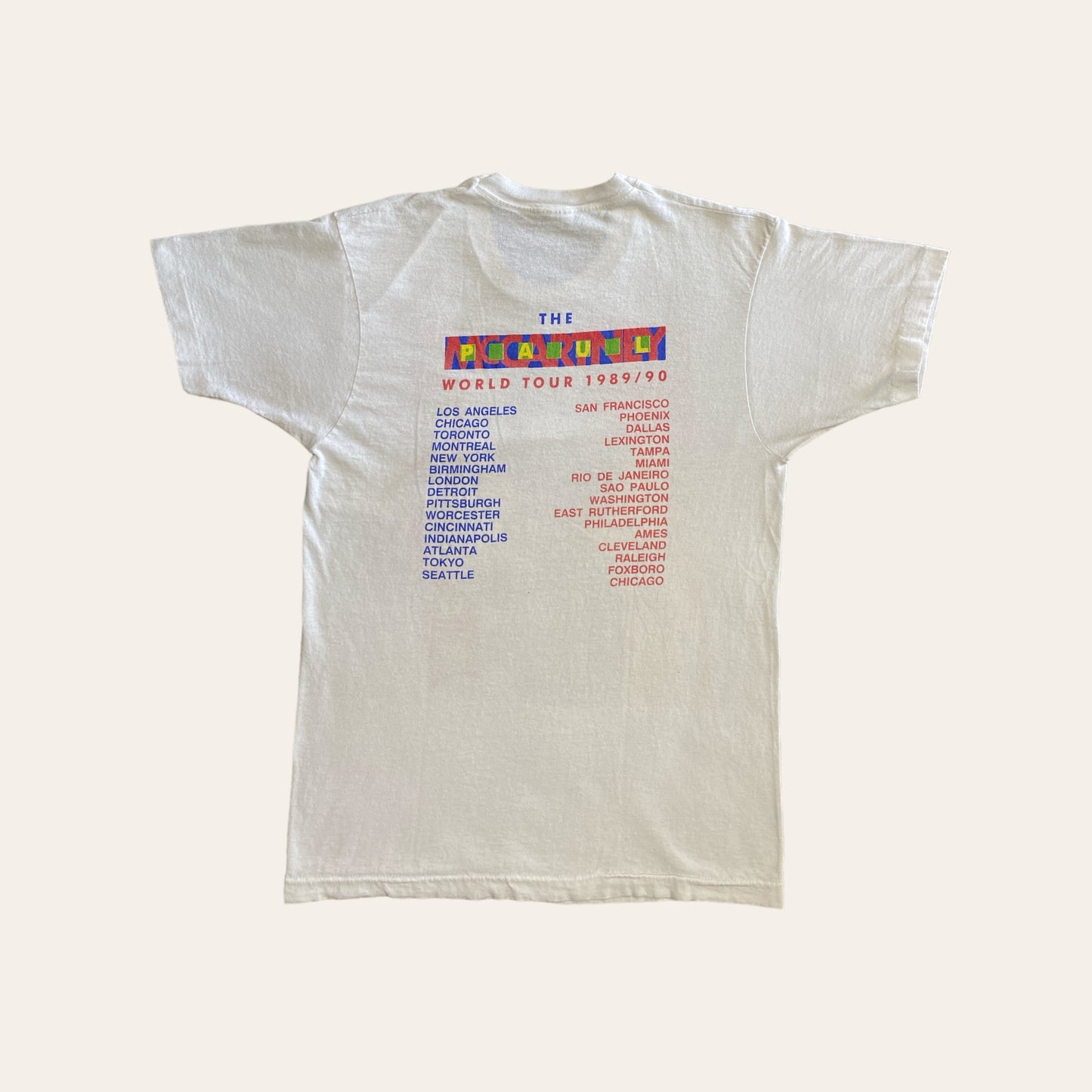 89' The Paul McCartney World Tour Tee Size M