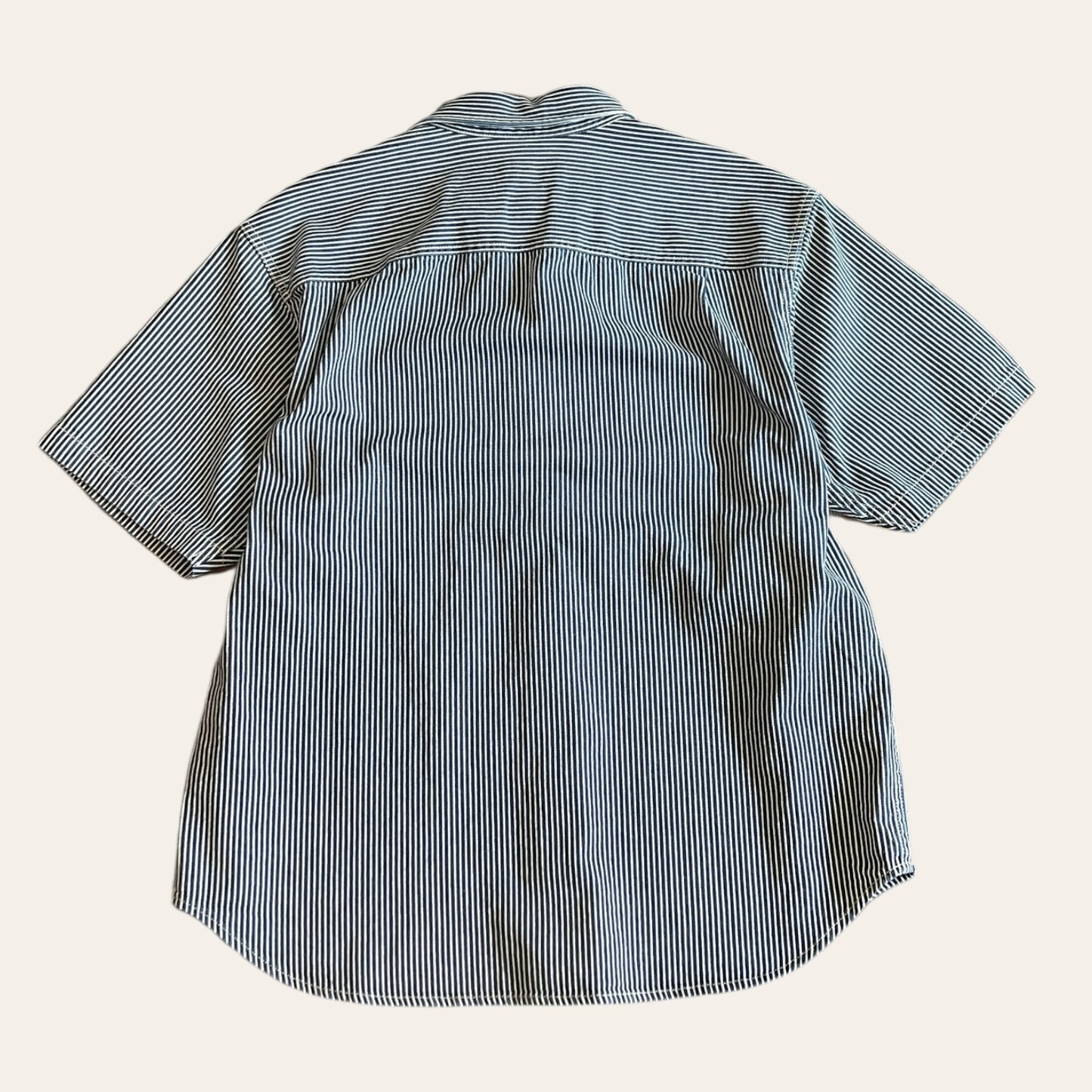 Supreme Denim Striped Button Up T-Shirt Size M