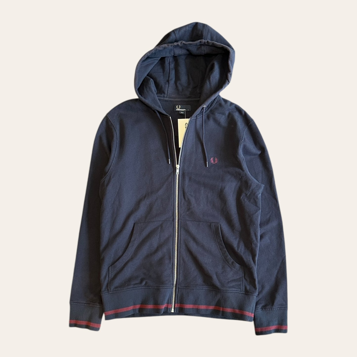 Fred Perry Zip Up Hoodie Size L