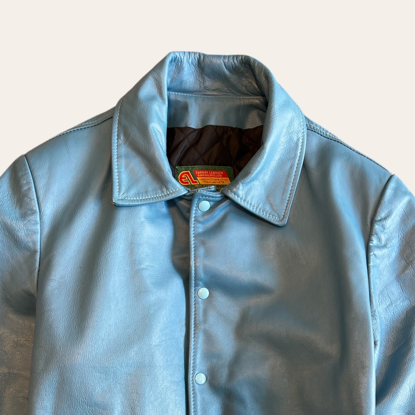 Vintage Leather Jacket Teal Size L