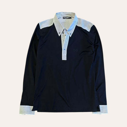 Dolce & Gabbana Long Sleeve Polo Black Size XL