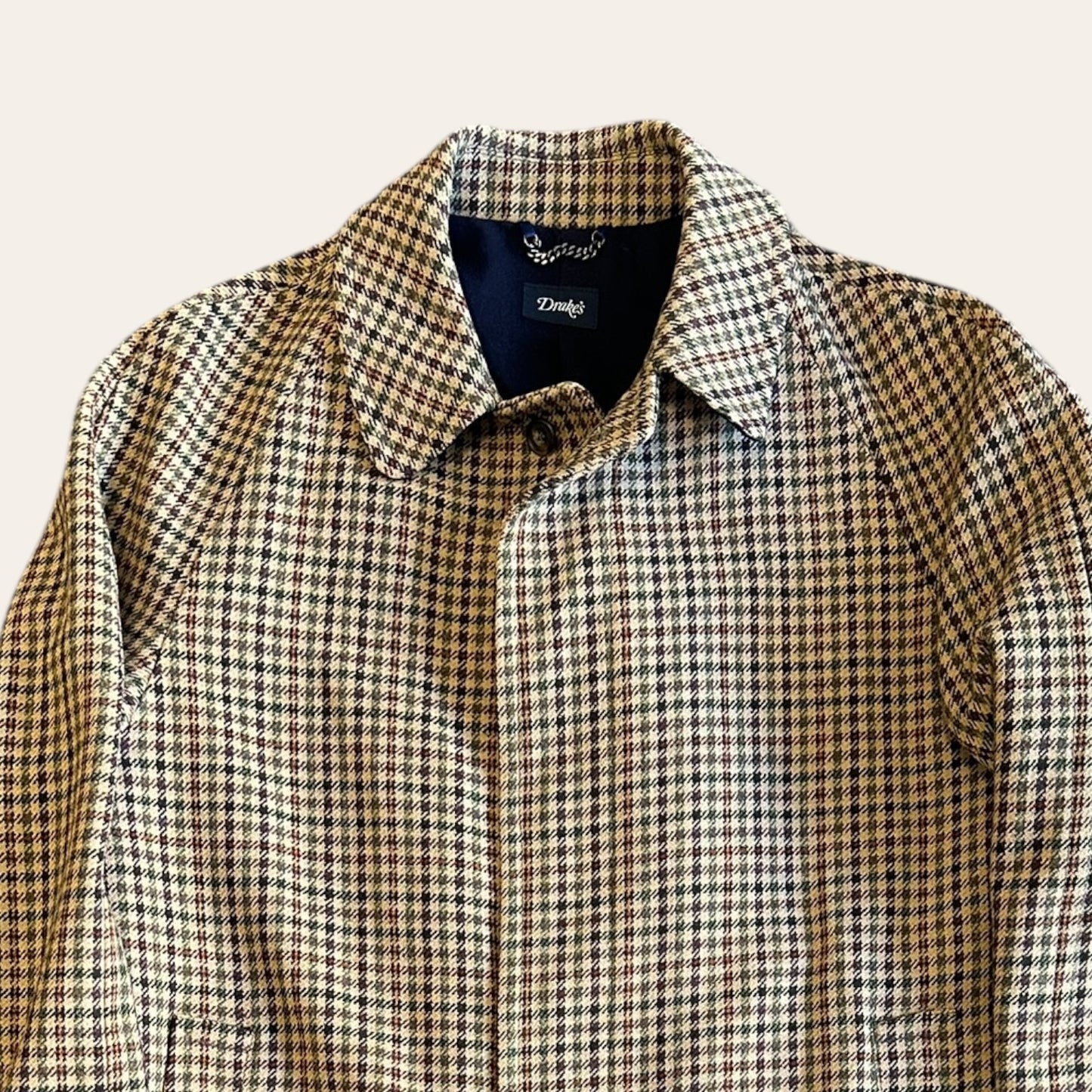 Drake's Wool Houndstooth Coat Size 44