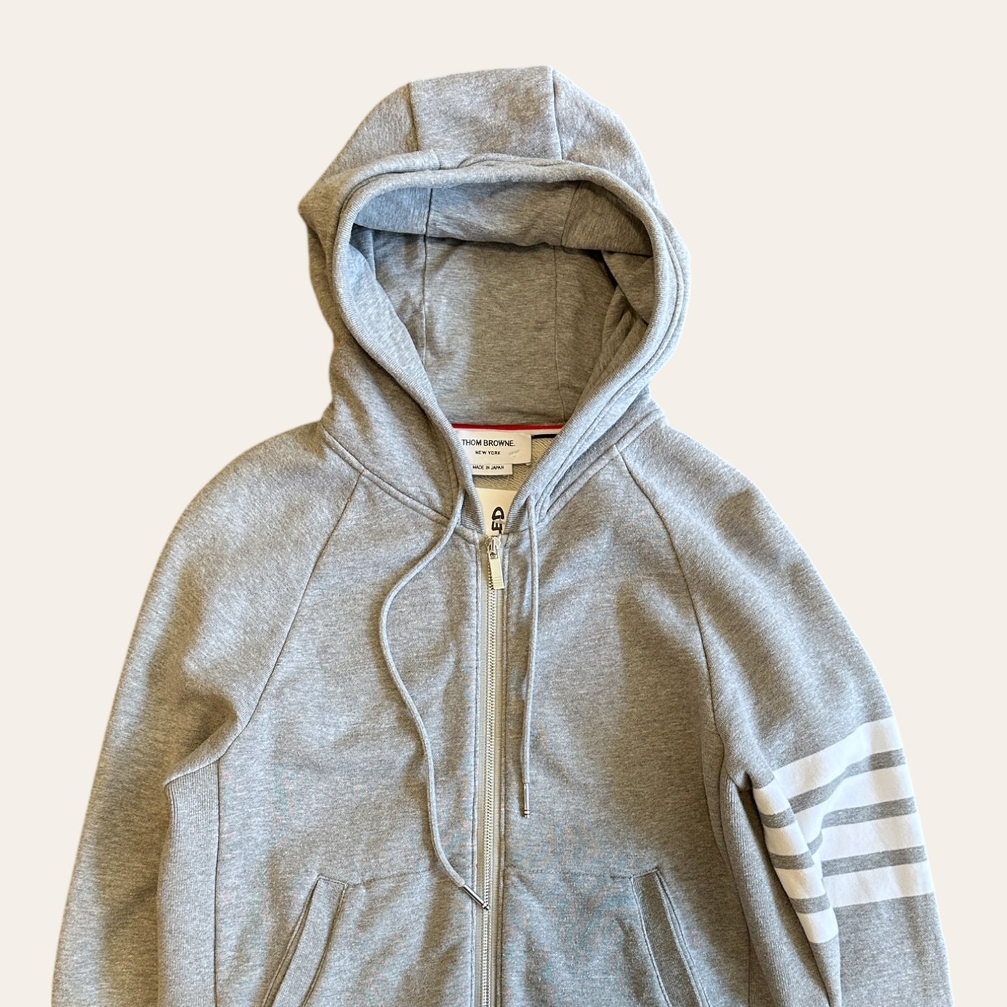 Thom Browne Zip Up Hoodie Grey Size L