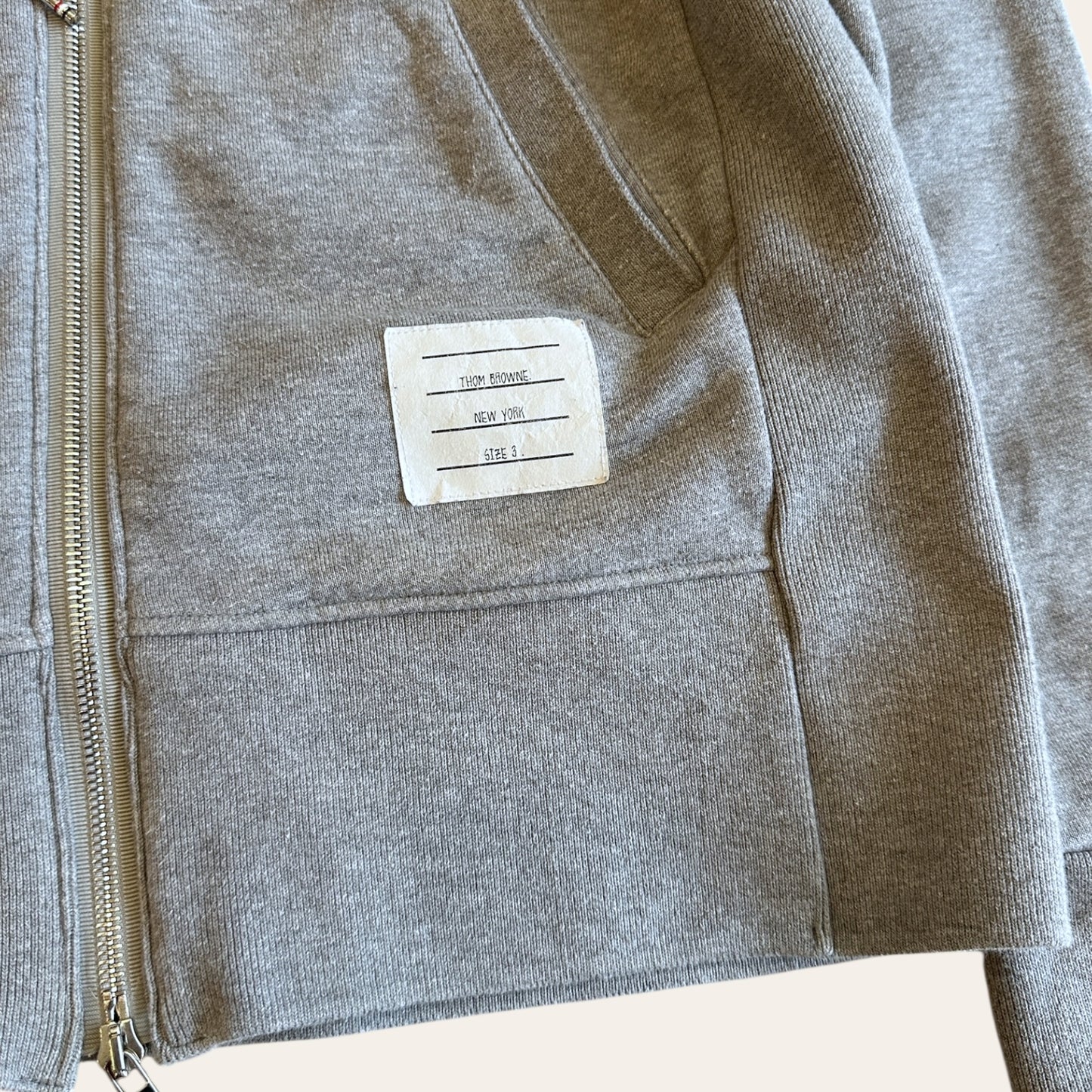 Thom Browne Zip Up Hoodie Grey Size L