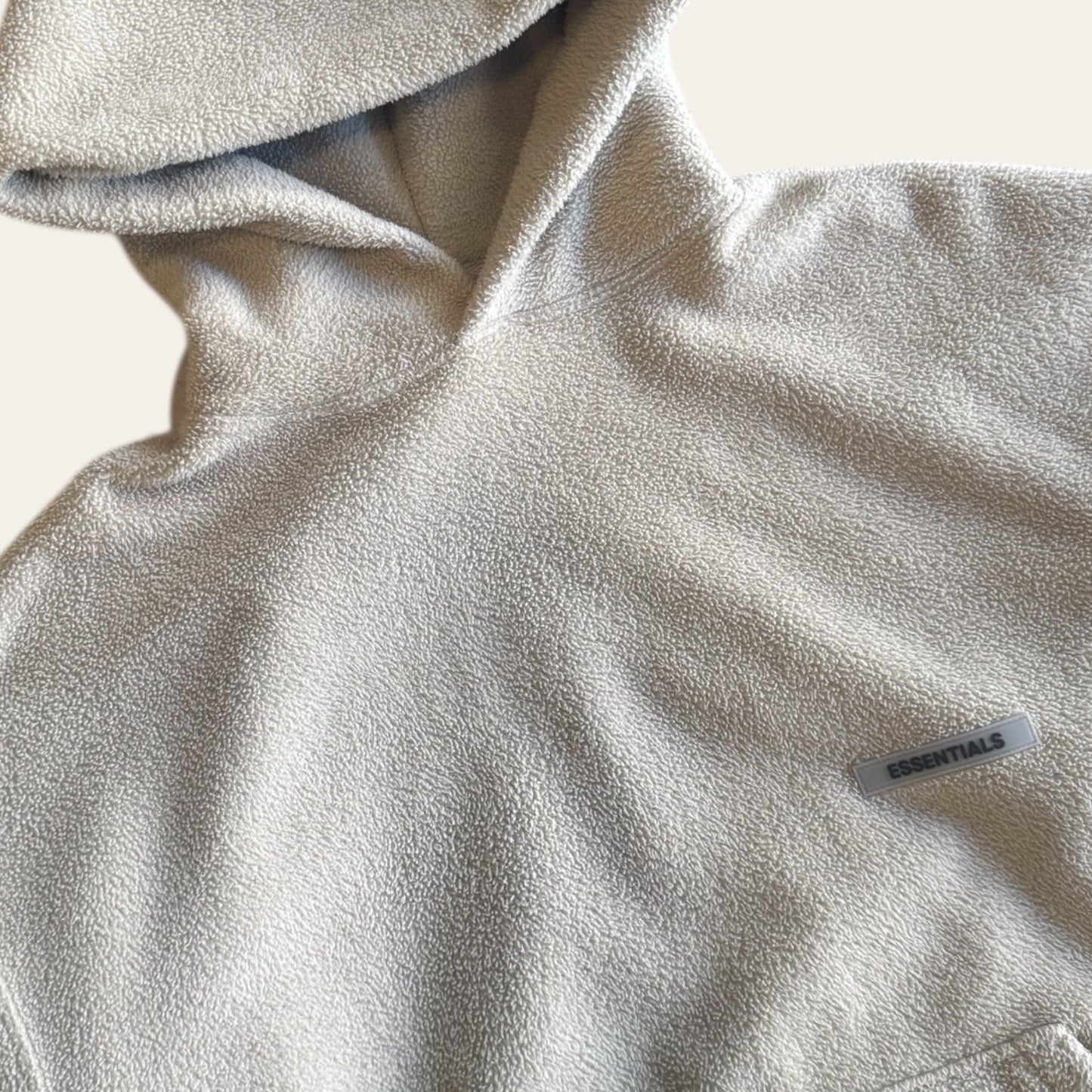Essentials Fleece Hoodie Beige Size XXS