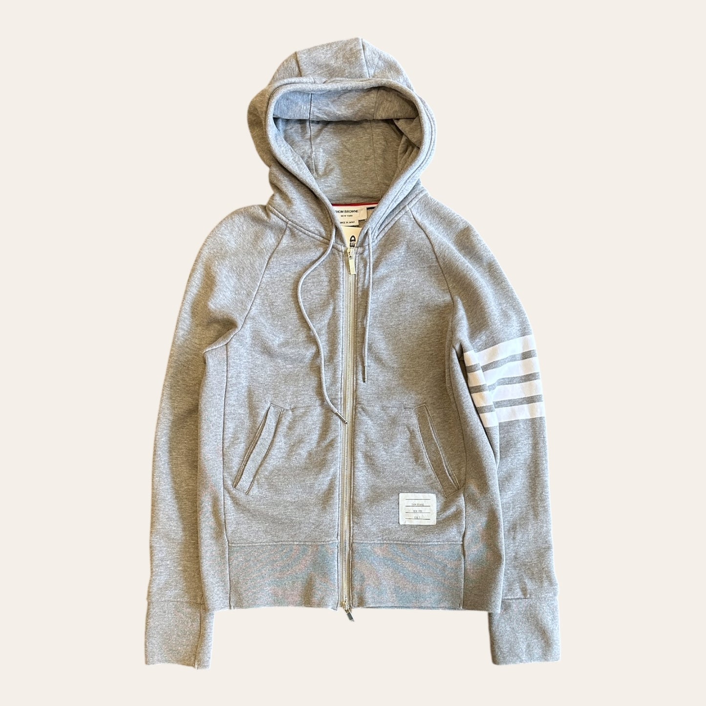 Thom Browne Zip Up Hoodie Grey Size L