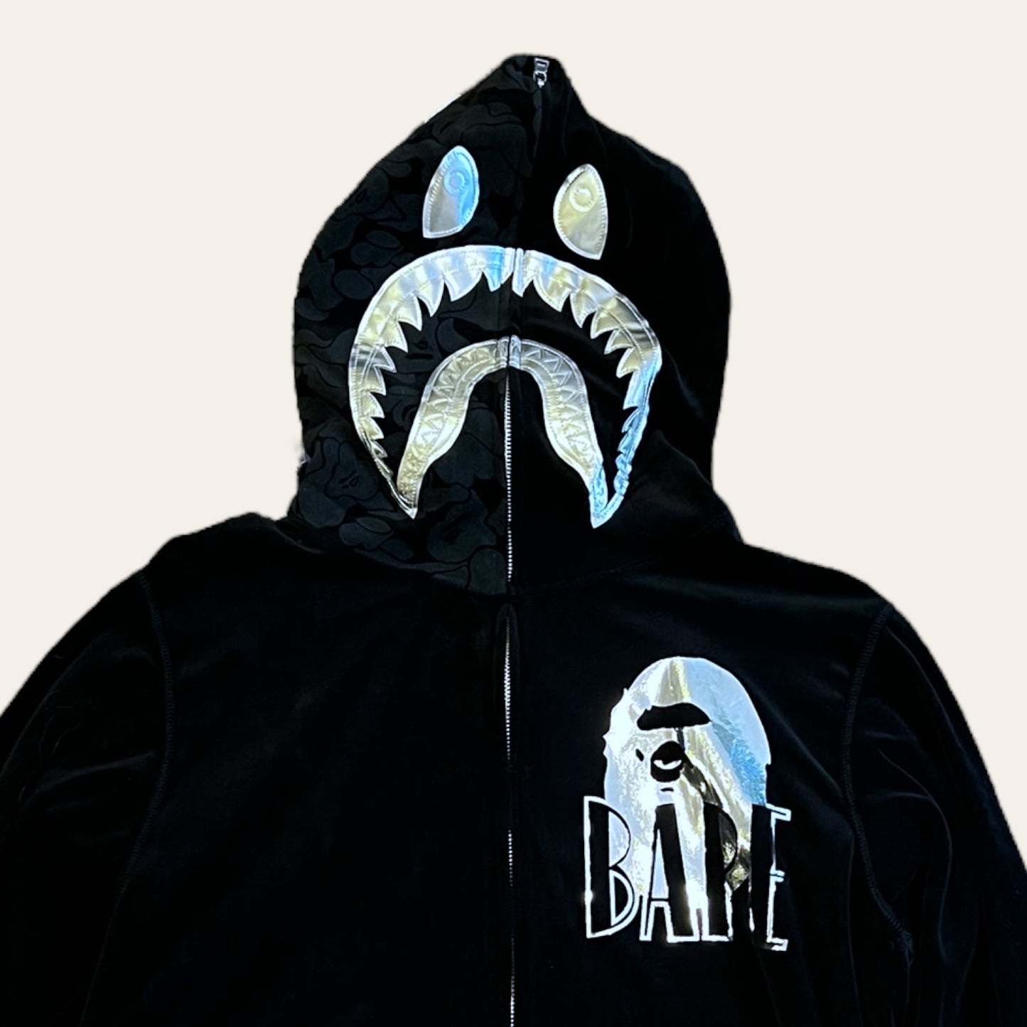 Bape Velour Zip Hoodie Size XL