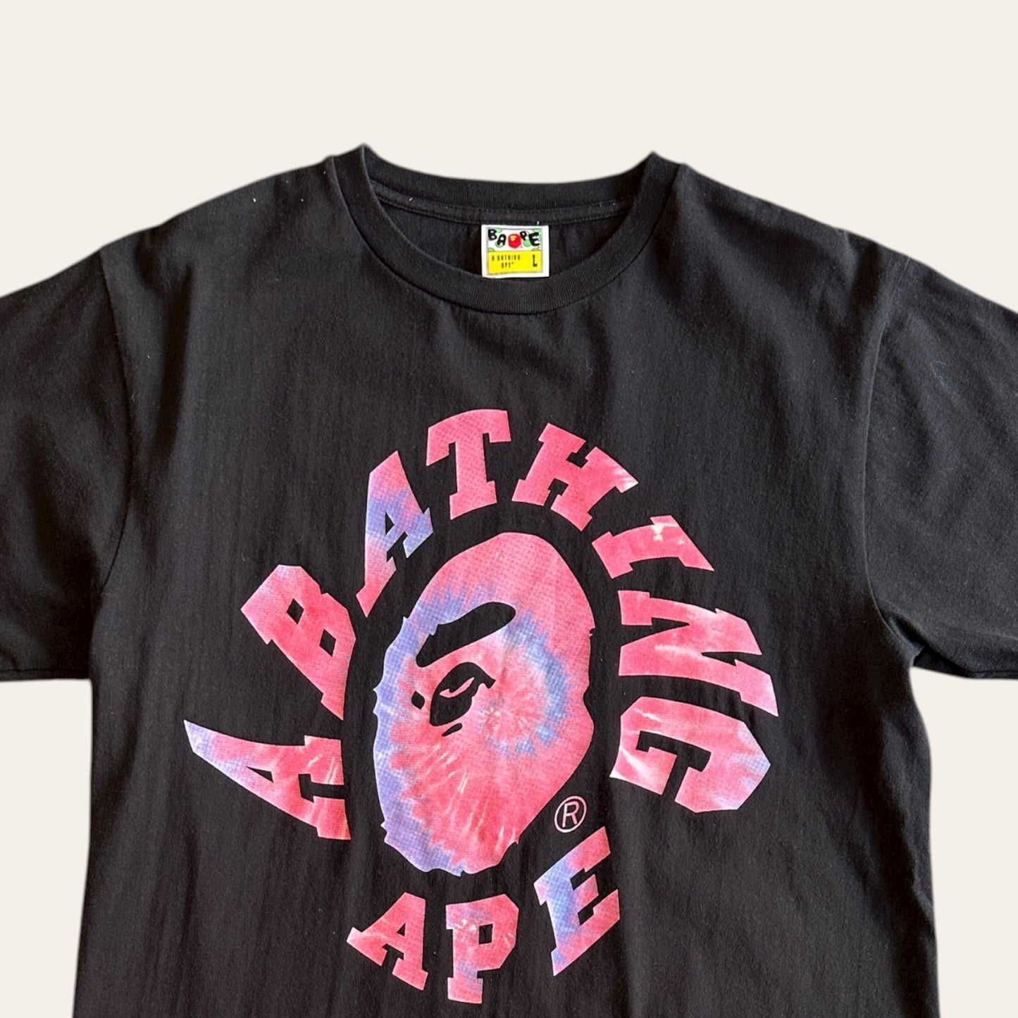 Bape Tie Dye Head Tee Size L