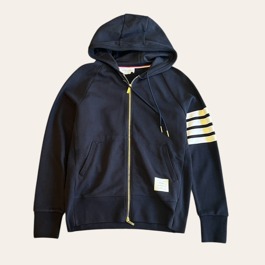 Thom Browne Zip Up Hoodie Navy Size XL