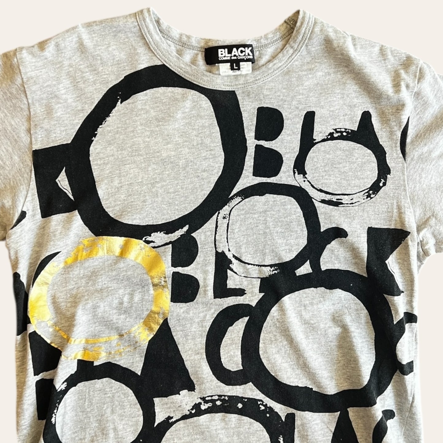 CDG Black Graphic Tee Grey Size L