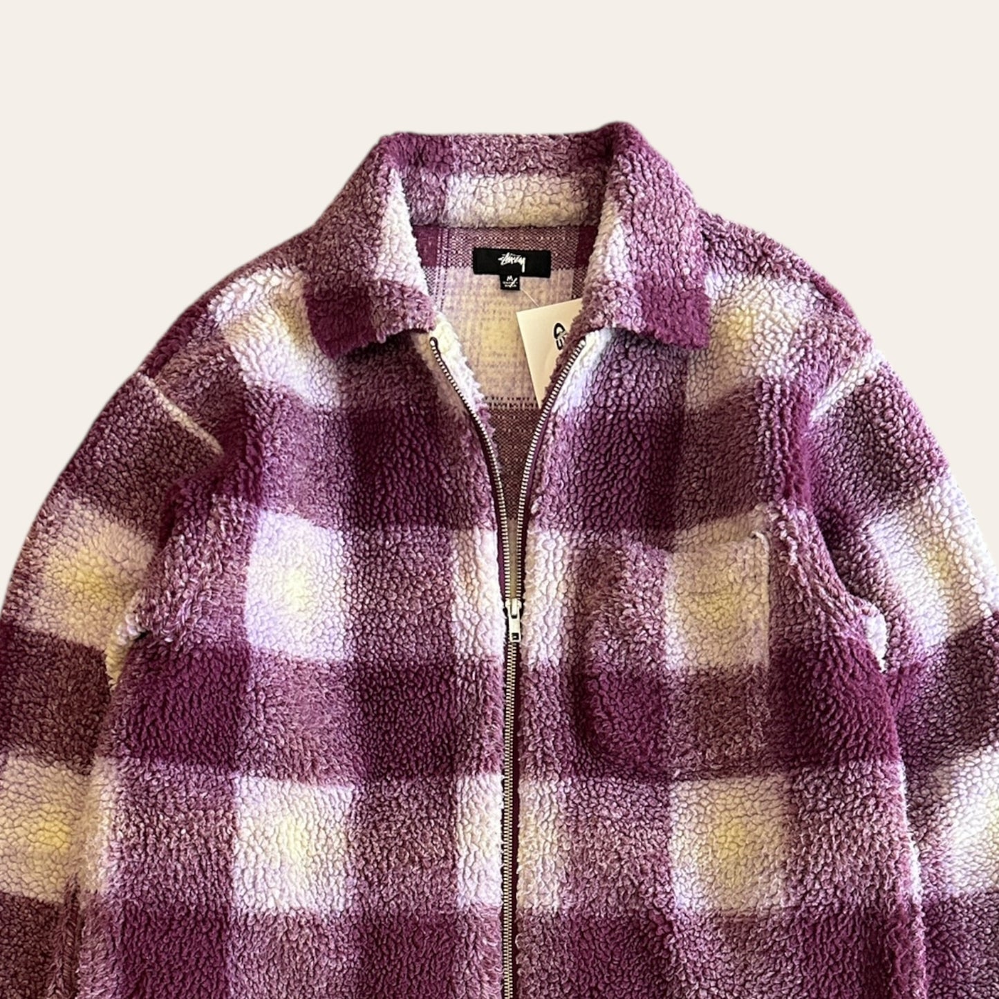 Stussy Fleece Zip Up Jacket Size M