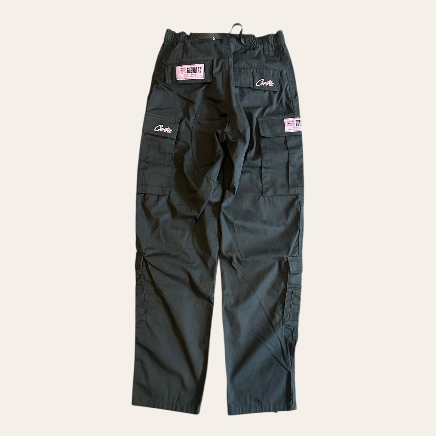Corteiz Cargo Pants Black/Pink Size S