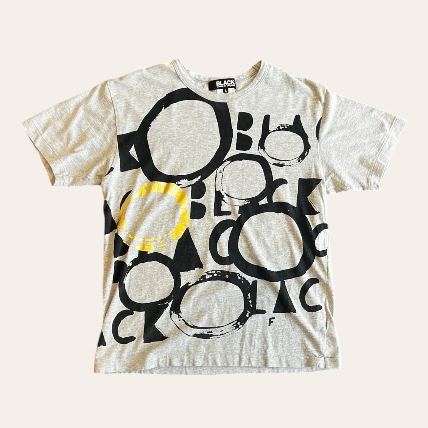CDG Black Graphic Tee Grey Size L