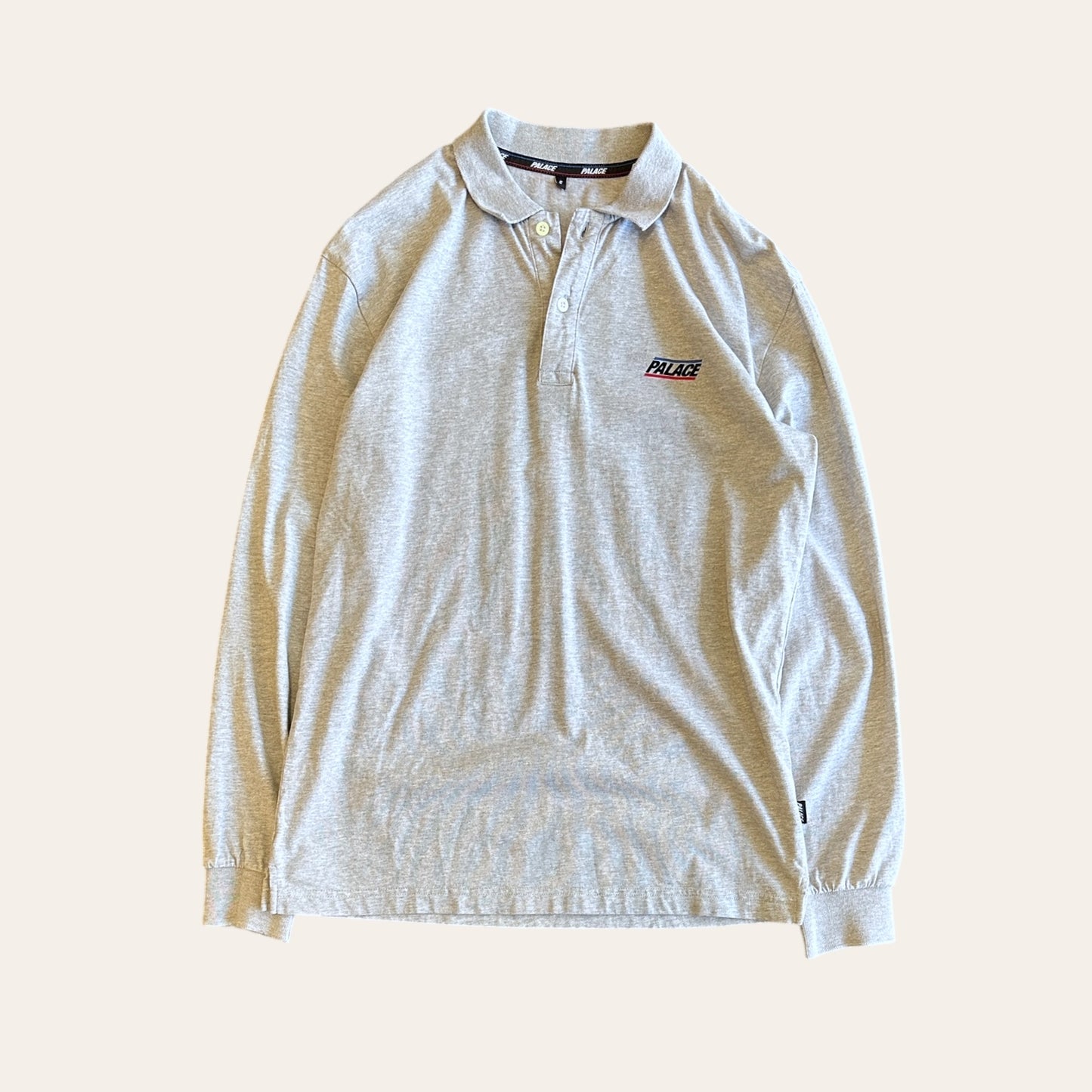 Palace Longsleeve Polo Grey Size S